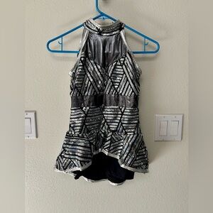Silver and Black Girls Dance Outfit